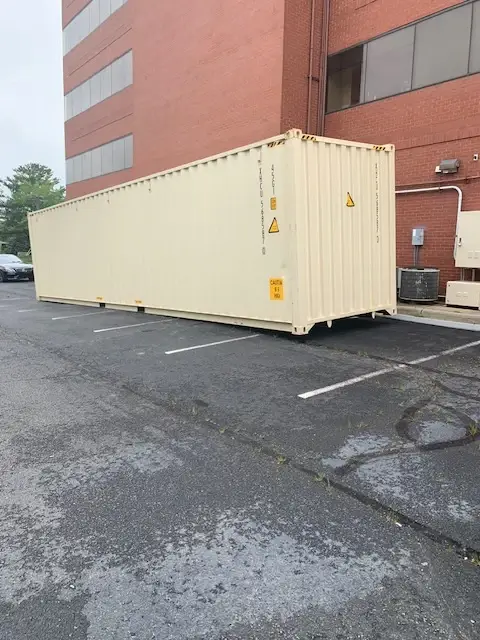 40ft high cube shipping container placed at customer location in Baltimore
