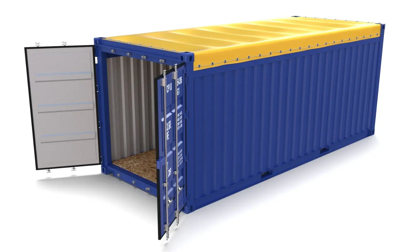 20ft open top container with doors open