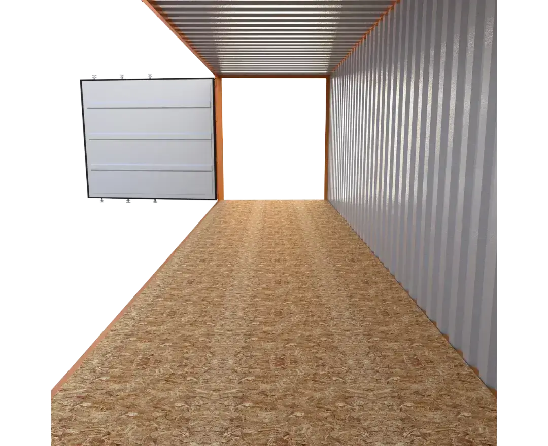 40ft HC open side container interior view